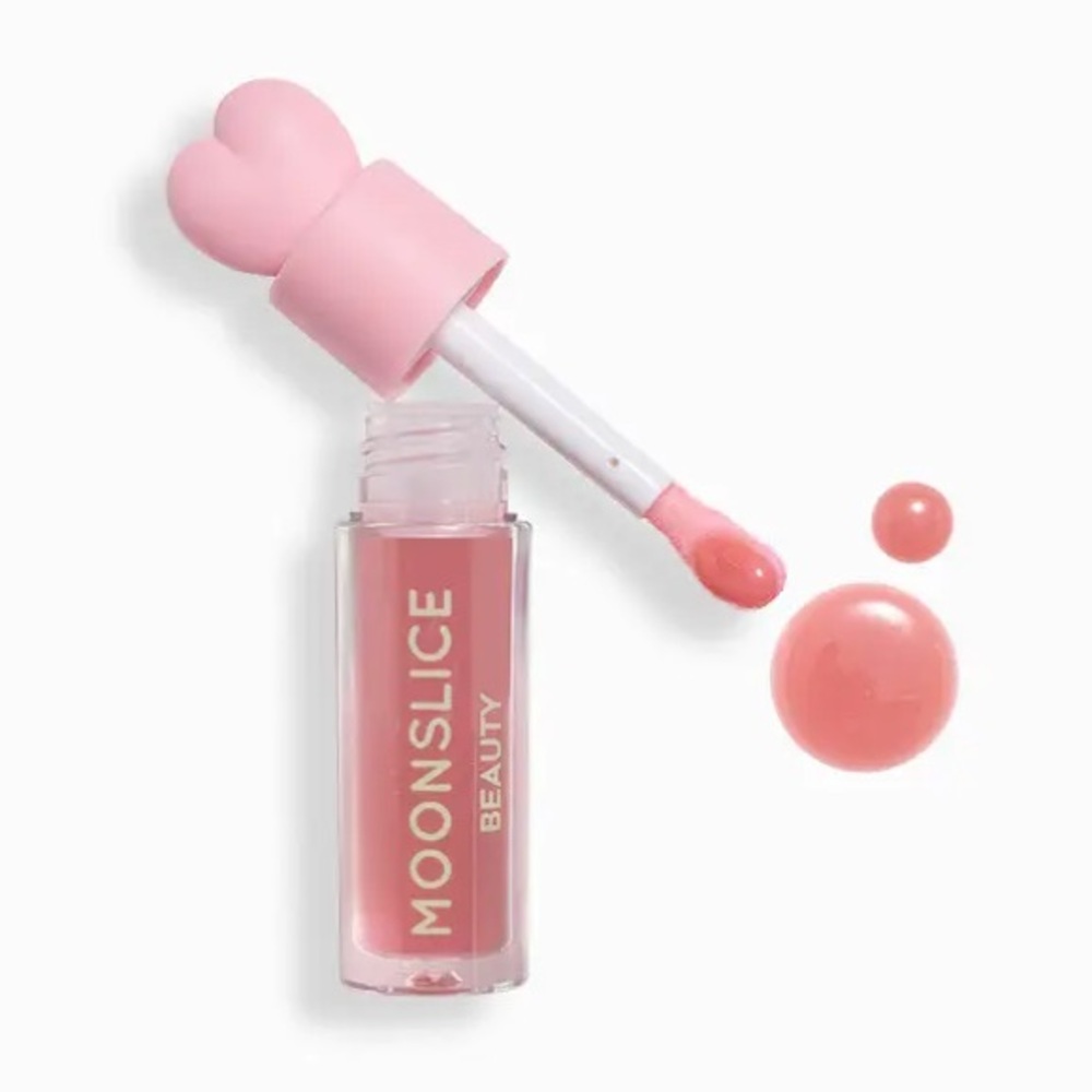 Moonslice Lip Oil in Popular a Sheer Dusty Pink Non Sticky Lip Colour